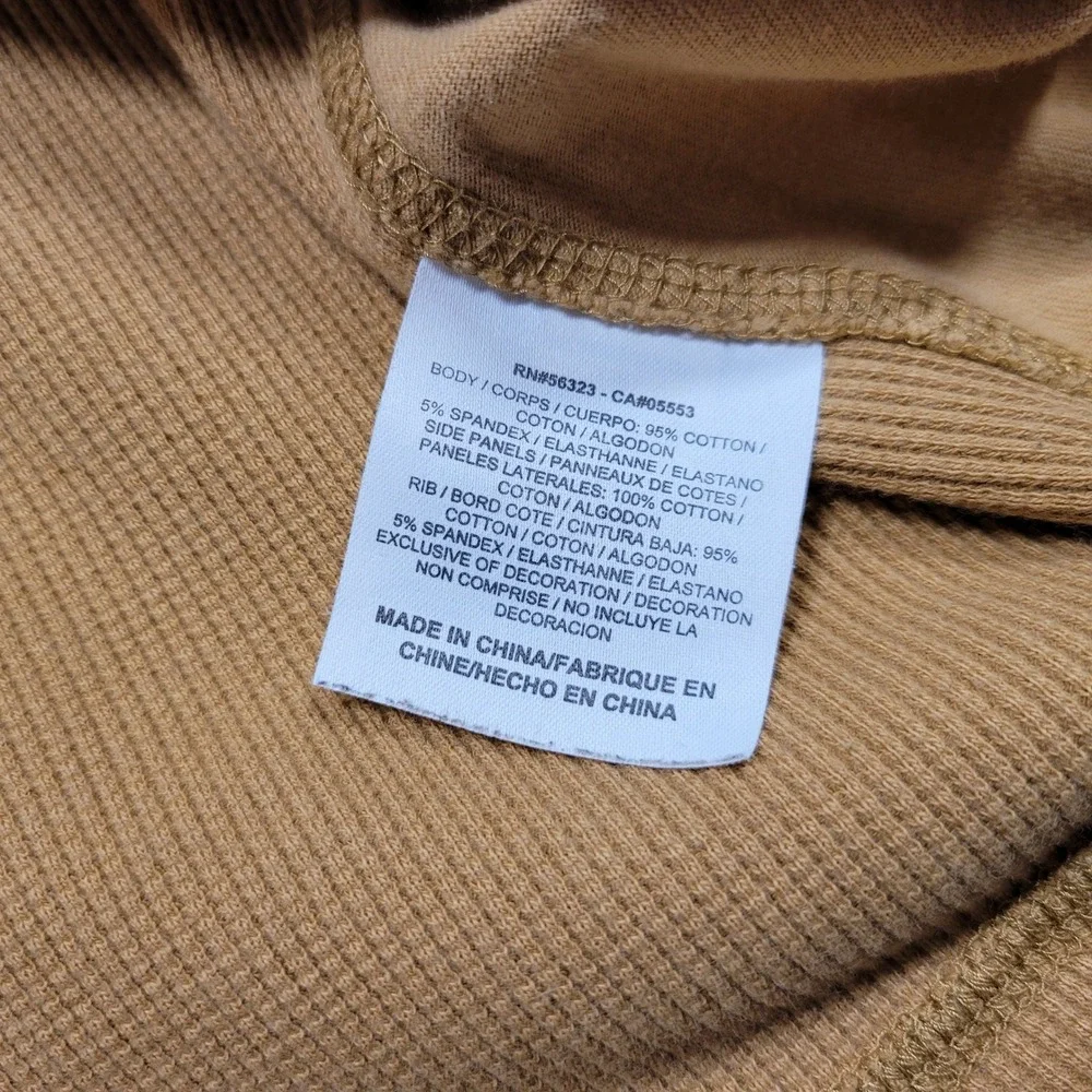 Jordan Thermal Long Sleeve Shirt Mens 2XL Tan Waffle Knit Jumpman Logo Casual
